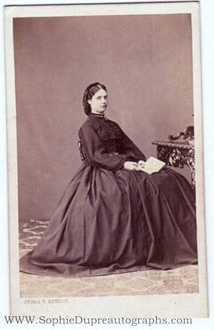 Charming carte de visite photo by George Hansen signed on the verso "Dagmar 1864", (Russian Empre...