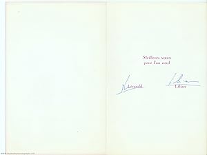 Bild des Verkufers fr Christmas card signed by both, (King of the Belgians, 1901-1983, abdicated in favour of eldest son in 1951) & his 2nd wife LILIAN (b. 1916 Princess of Belgium) zum Verkauf von Sophie Dupre  ABA ILAB PADA