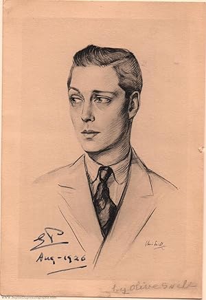 Unusual photograph of a drawing of the Prince of Wales by Olive Snell, (1894-1972, King of Great ...