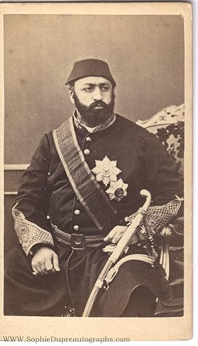 Bild des Verkufers fr Rare unsigned carte de visite photo (1830-1876, Sultan of Turkey) zum Verkauf von Sophie Dupre  ABA ILAB PADA