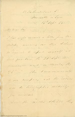 Autograph Letter Signed to an unnamed correspondent, (Charles, 1802?-1863, Actor & Dramatist)