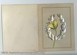 Seller image for Fine original hand made Christmas Card signed "from George & Doris" but from Normal Hartnell Ltd and inscribed (Sir Norman, 1901-1979, The Queen's Dressmaker) for sale by Sophie Dupre  ABA ILAB PADA