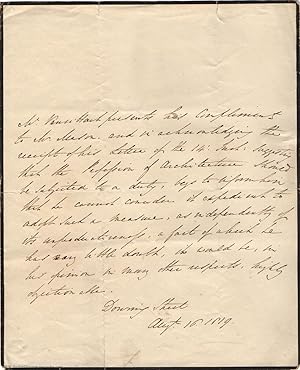 Autograph Letter in the third person to Thomas B. Mason, of Clement's Inn, (Nicholas Vansittart, ...