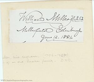 Signature on piece, (Wiliam, 1796-1882, Line-engraver of Turner and other landscape artists)