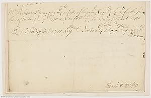 Signature 'Robartes' on lower portion of a Treasury Order (Hon. Russell, Teller of the Exchequer ...