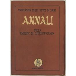 Bild des Verkufers fr Annali della Facolt di Giurisprudenza dell'Universit degli Studi di Bari. Vol. II della Serie III 1966-1967 zum Verkauf von Libreria Antiquaria Giulio Cesare di Daniele Corradi