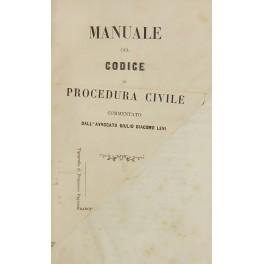 Bild des Verkufers fr Manuale del codice di procedura civile commentato dall'Avvocato Giulio Giacomo Levi zum Verkauf von Libreria Antiquaria Giulio Cesare di Daniele Corradi