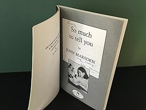 Seller image for So Much to Tell You [Signed] for sale by Bookwood