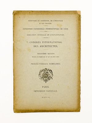 5e Congrès International des Architectes. Tenu à Paris du 30 Juillet au 4 août 1900. Procès verba...