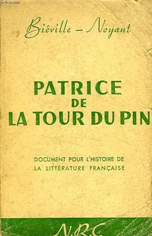 Image du vendeur pour PATRICE DE LA TOUR DU PIN mis en vente par Le-Livre