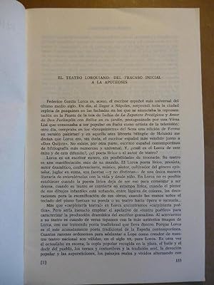 Seller image for EL TEATRO LORQUIANO: del Fracaso Inicial a la Apoteosis. for sale by Carmichael Alonso Libros