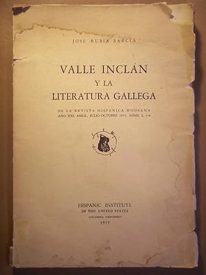 Bild des Verkufers fr VALLE-INCLN Y LA LITERATURA GALLEGA. zum Verkauf von Carmichael Alonso Libros