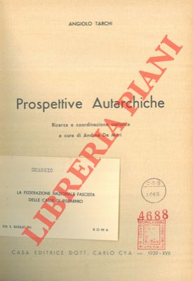 Bild des Verkufers fr Prospettive autarchiche. zum Verkauf von Libreria Piani