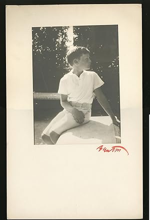 Bild des Verkufers fr Original Portrait Photograph of a Young Boy zum Verkauf von Between the Covers-Rare Books, Inc. ABAA