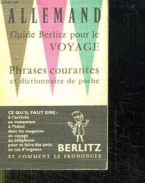 Bild des Verkufers fr PHRASES COURANTES ET DICTIONNAIRE DE POCHE ALLEMAND. zum Verkauf von Le-Livre