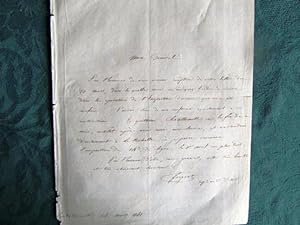 Lettre Autographe militaire signée de Forgeot - 1849.