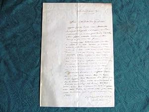 Lettre Autographe militaire signée de Alexandre Martin de Boislecomte en 1853