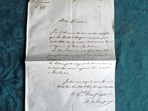 Lettre Autographe militaire signée de Duchaussoy - 1854.