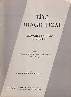 Imagen del vendedor de The Magnificat. Giovanni Battista Pergolesi. for Solo Voices, Mixed Chorus and Orchestra 9vocal Score) Edited by Virginia Stroh & Buryl Red, Latin & English a la venta por Jonathan Grobe Books