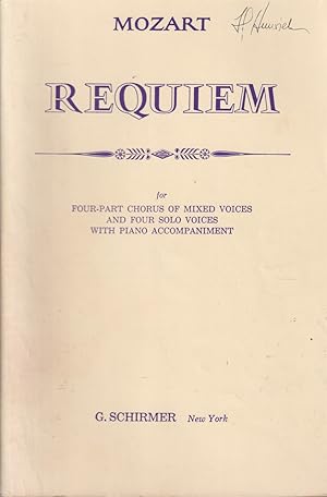 Seller image for Requiem for Four-Part Chorus of Mixed Voice and Four solo Voices with Piano Accompaniment (G. Schirmer Editions of Masses and Vespers, 1882) for sale by Jonathan Grobe Books