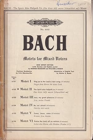 Seller image for Bach: Motets for Mixed Voices (New Urtext Edition [With German and English Words]) for sale by Jonathan Grobe Books