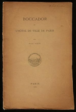 Seller image for BOCCADOR et L'HTEL DE VILLE DE PARIS . for sale by Librairie Franck LAUNAI