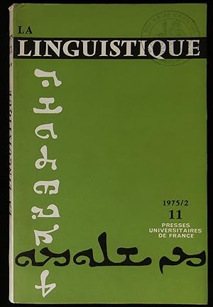 Bild des Verkufers fr LA LINGUISTIQUE. zum Verkauf von Librairie Franck LAUNAI