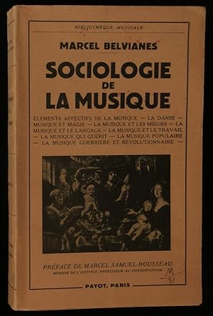 Image du vendeur pour SOCIOLOGIE DE LA MUSIQUE . mis en vente par Librairie Franck LAUNAI