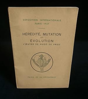 Image du vendeur pour HEREDITE, MUTATION ET EVOLUTION, l'oeuvre de Hugo de Vries. mis en vente par Librairie Franck LAUNAI