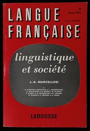 Bild des Verkufers fr LANGUE FRANCAISE : LINGUISTIQUE ET SOCIETE. zum Verkauf von Librairie Franck LAUNAI
