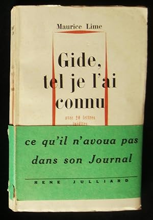 Seller image for GIDE, TEL JE L'AI CONNU. for sale by Librairie Franck LAUNAI