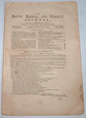 Seller image for The Boston Medical and Surgical Journal. Febuary 13, 1868 for sale by Sequitur Books