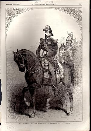 Seller image for ENGRAVING: "His Imperial Majesty Napoleon III, Emperor of the French". engraving from the Illustated London News, December 16, 1854 for sale by Dorley House Books, Inc.
