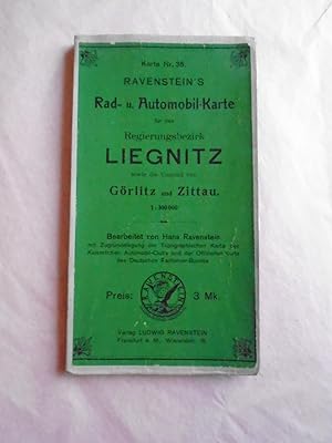 Karte Nr. 35. Ravenstein's Rad- u. Automobil-Karte für den Regierungsbezirk LIEGNITZ Sowie Die Um...