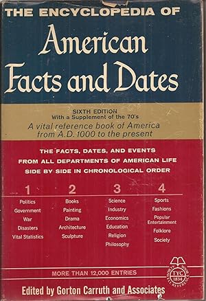 Seller image for The Encyclopedia of American Facts and Dates Sixth Edition for sale by Auldfarran Books, IOBA