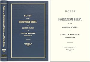 Bild des Verkufers fr Notes on the Constitutional History of the United States zum Verkauf von The Lawbook Exchange, Ltd., ABAA  ILAB