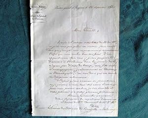 Lettre Autographe militaire signée de Joly au général Boujally - 1852.