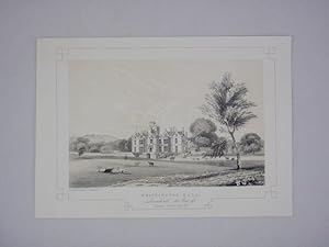 Fine Original Antique Lithograph Illustrating Whittington Hall in Lancashire, The Seat of Thomas ...