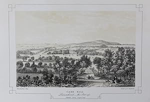 Fine Original Antique Lithograph Illustrating Carr Hall in Lancashire, The Seat of Edward Every C...