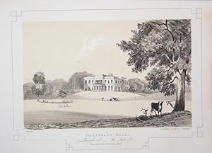 Fine Original Antique Lithograph Illustrating Gillibrand Hall in Lancashire, The Seat of Henry Ha...