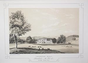 Fine Original Antique Lithograph Illustrating Leighton Hall in Lancashire, The Seat of Richard Gi...