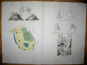 Kolorierte Kupferstich-Landkarte aus Pompeo Litta. Marchesato del Monte S.a Maria. Doppelblatt mi...