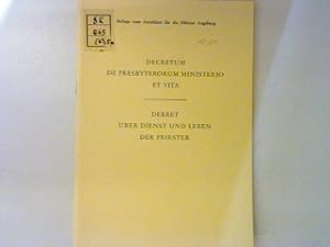 Bild des Verkufers fr Das Priestertum und die Sendung der Kirche. - in : Decretum de presbyterorum ministerio et vita. / Dekret ber Dienst und Leben der Priester. Beilage zum Amtsblatt fr die Dizese Augsburg; zum Verkauf von books4less (Versandantiquariat Petra Gros GmbH & Co. KG)