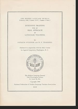 Imagen del vendedor de Intensive Training for an Oral Approach in Language Teaching a la venta por Diatrope Books
