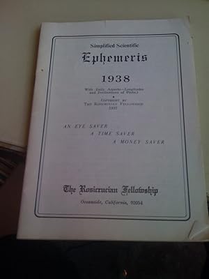 Simplified Scientific Ephemeris: 1938 by n/a