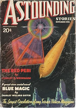 Bild des Verkufers fr Astounding Stories 1935 Vol. 16 # 03 November: I am Not God (pt 2, conc) / Blue Magic (pt 1) / The Red Peri / Ships That Come Back / The Adaptive Ultimate / Fruit of the Moon-Weed / When the Cycle Met / The Lichen from Eros zum Verkauf von John McCormick