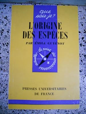 Image du vendeur pour L'origine des especes mis en vente par Frederic Delbos