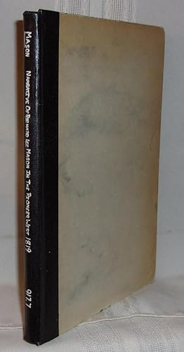 Bild des Verkufers fr NARRATIVE OF RICHARD LEE MASON IN THE PIONEER WEST 1819 zum Verkauf von BOOKFELLOWS Fine Books, ABAA