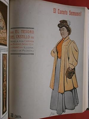 Seller image for El Cuento Semanal. N 2. Jacinto Benavente: La sonrisa de Giocconda. 4. Eduardo Zamacois: La Cita. 5. Salvador Rueda: La Guitarra. 6. Antonio Zozaya. La Maldita Culpa. 7. Emilia Pardo Bazn: Cada uno. 8. Joaqun Dicenta: Una Letra de Cambio. (sin cubs.) 9. Felipe Trigo: Reveladores. 11. Eduardo Marquina: La Caravana. 13. Manuel Linares Rivas: La Espuma del Champn. 21. Sinesio Delgado: El Fin de una Leyenda. 22. E. Ramrez Angel: De Corazn en Corazn. 25. Carmen de Burgos (Columbine): El Tesoro del Castillo. 26. F. Serrano de la Pedrosa: Por Malas! 27. Pablo Parellada: Pompas de Jabn. 29. Manuel Ugarte: La Leyenda del Gaucho. 30. Mariano Vallejo: Deuda Pagada. 34. Cristbal de Castro: Luna, Lunera. 35. Ricardo J. Catarineu: Almas Errantes. 36. Francisco F. Villegas (Zeda): Confesin. 38. Antonio Palomero: Don Claudio. 40. Carlos Luis de Cuenca: !Lo que son las cosas! 42. Blanca de los Ros Lamprez: Las Hijas de Don Juan. 47. A.R. Bonnat: Un Hombre Serio. 48. Alberto Insa: Las Seo for sale by Carmichael Alonso Libros