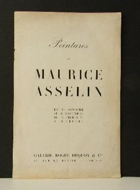 Seller image for TEMOIGNAGE in " Peintures de MAURICE ASSELIN ". for sale by LIBRAIRIE LE GALET